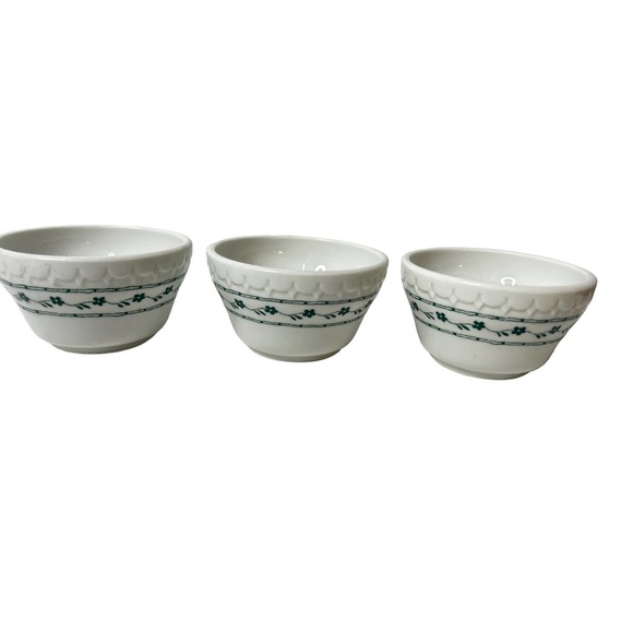 Syracuse China Restaurant ware econo trim with green floral soup custard bowls - Picture 1 of 3